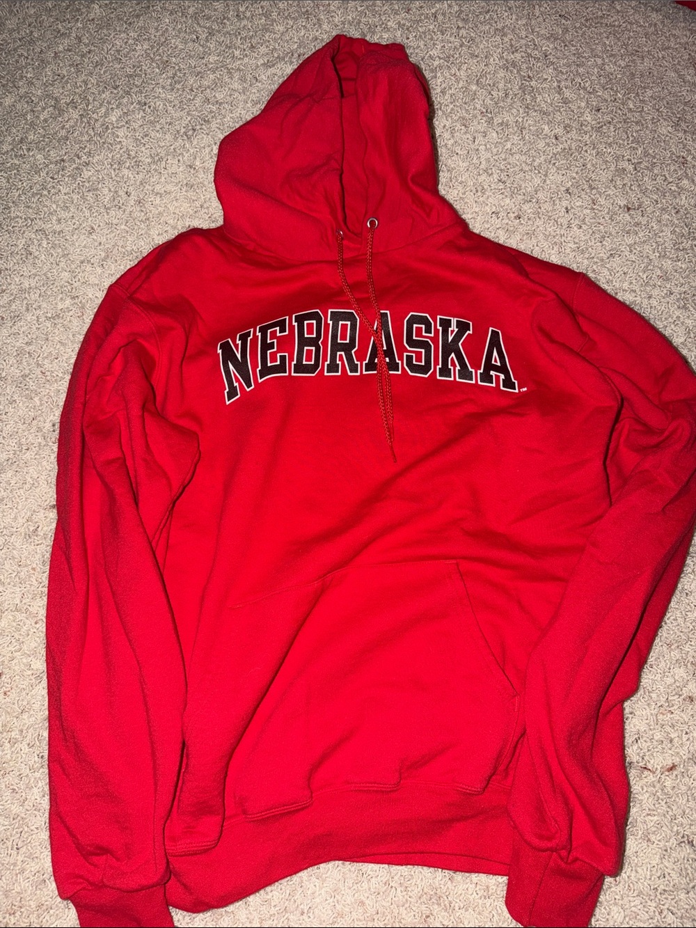 Nebraska Red Hooded Sweatshirt - champion